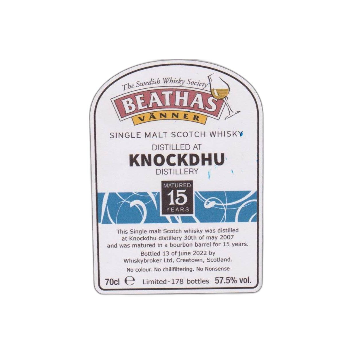 The Knockdhu 2007 15 Years Single Malt Whisky 3