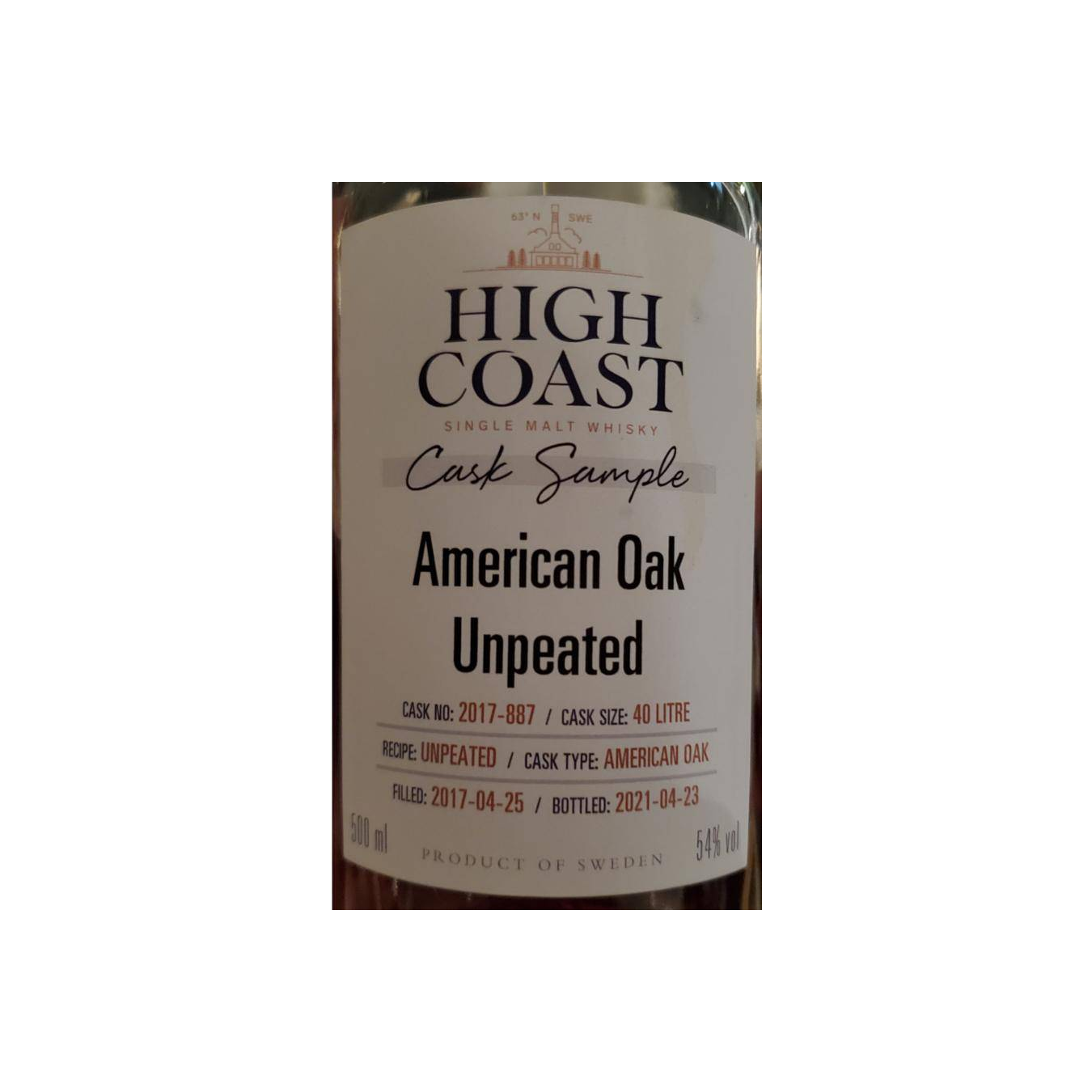 High Coast 2017 3 Years Single Malt Whisky