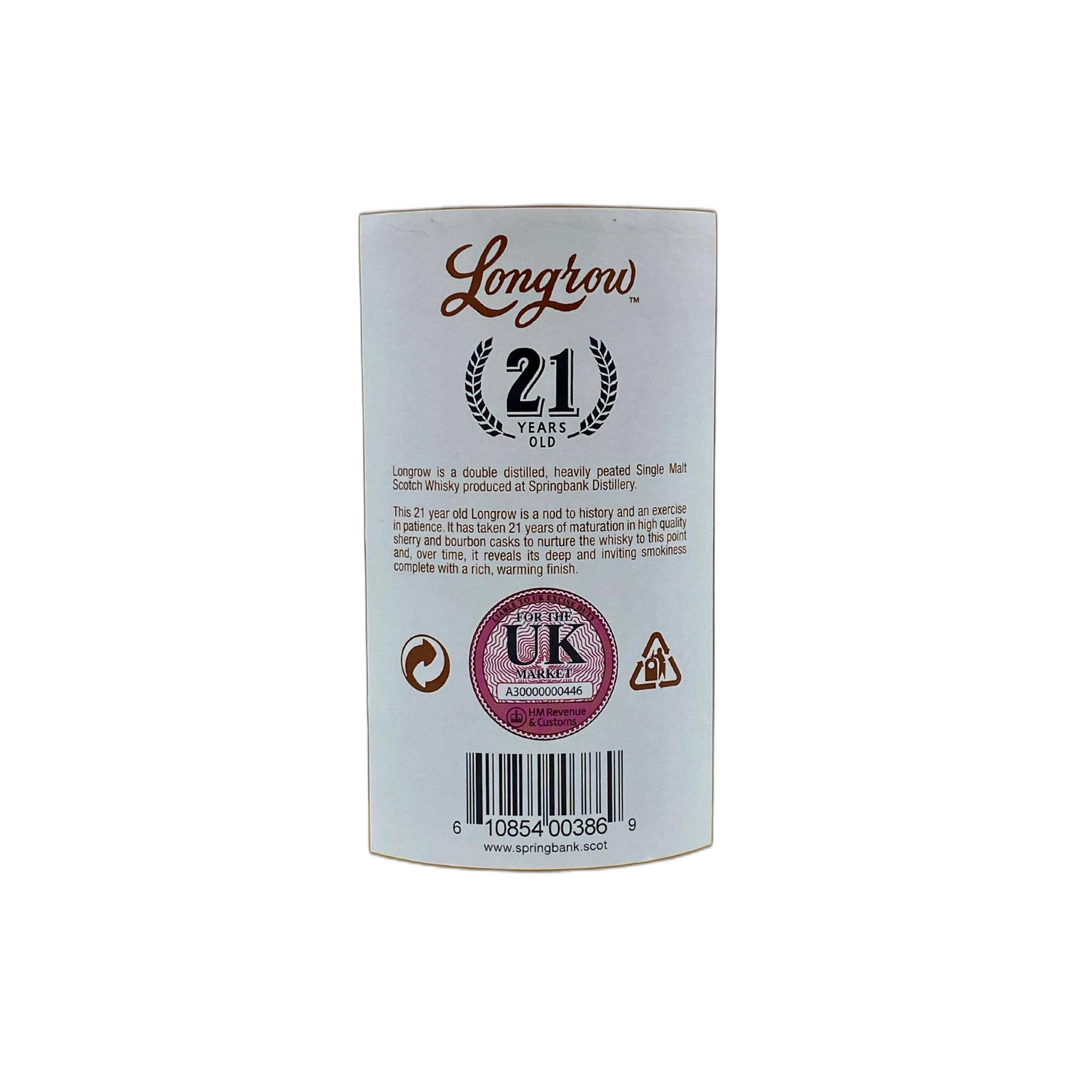 Longrow 21 Years Single Malt Whisky 2