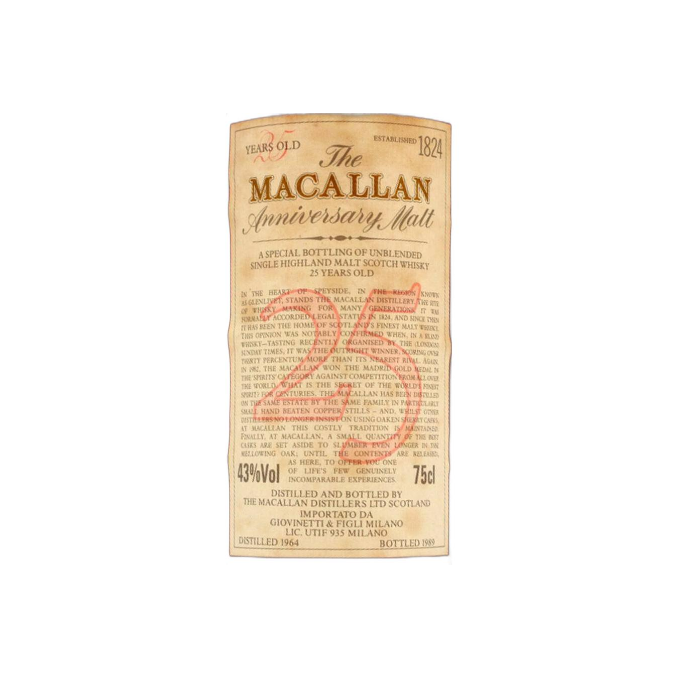 The Macallan 1964 25 Years Single Malt Whisky 2