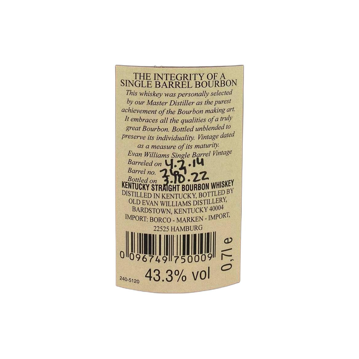 Evan Williams 2014 8 Years Bourbon Whisky 3