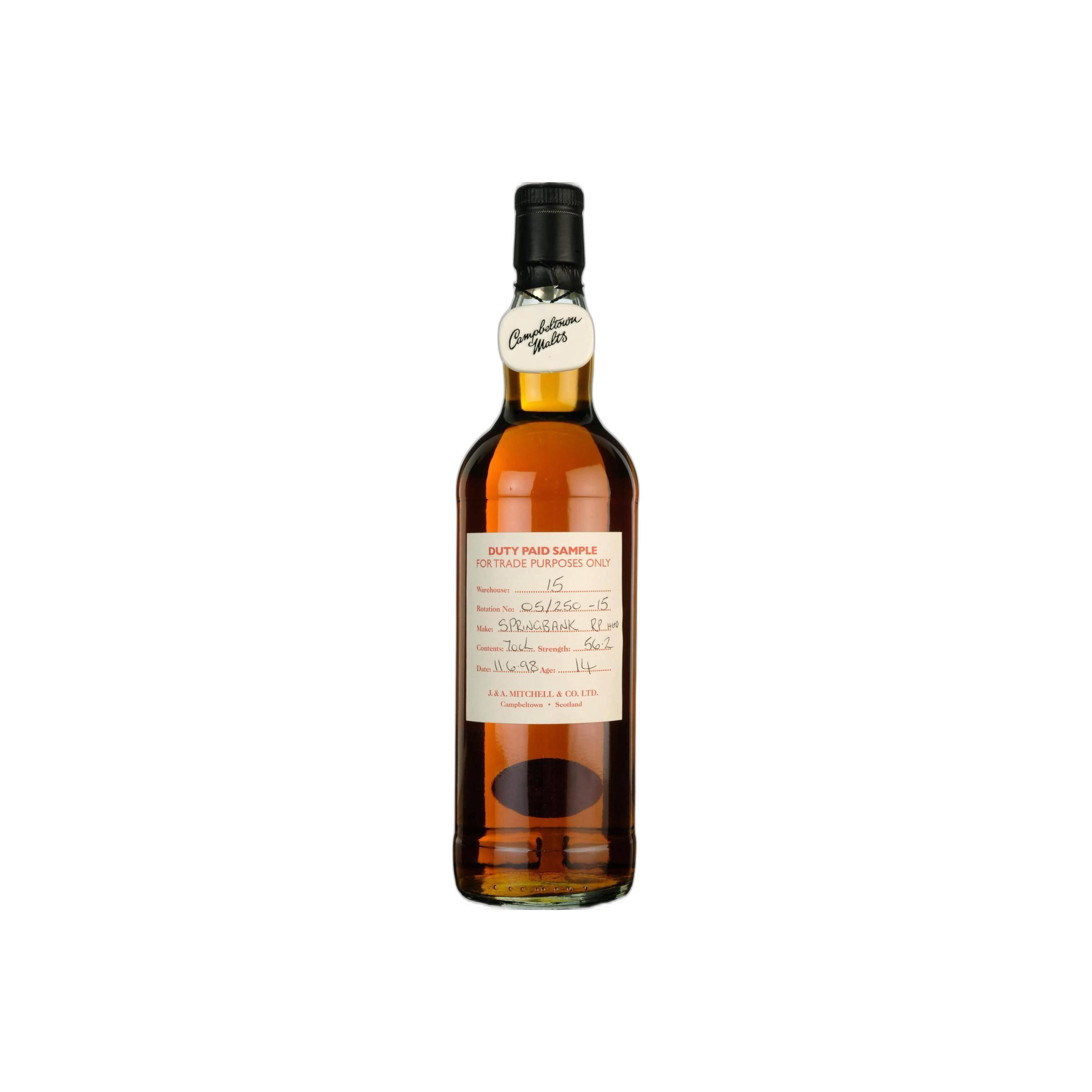 Springbank Duty Paid Sample - For Trade Purposes Only 1998 14 Years Single Malt Whisky
