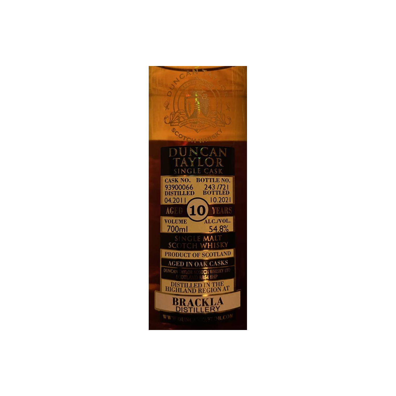 Royal Brackla Single Cask 2011 10 Years Single Malt Whisky