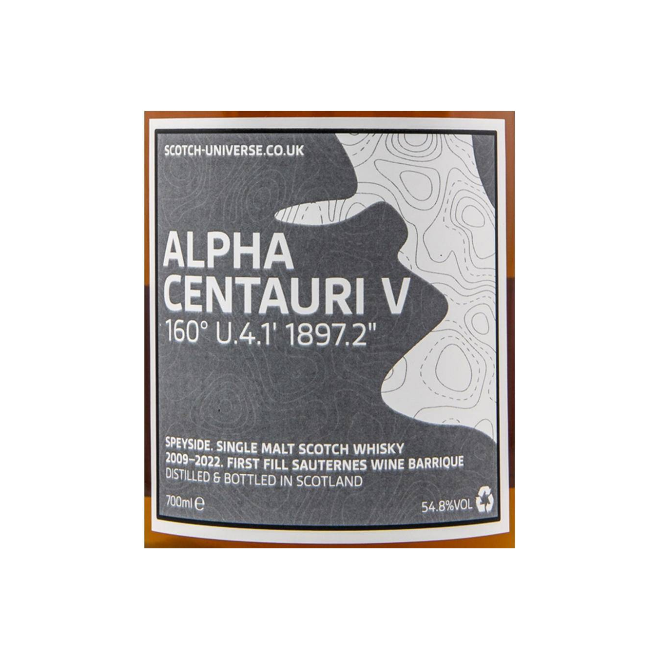 Scotch Universe Alpha Centauri V - 160° U.4.1' 1897.2" 3