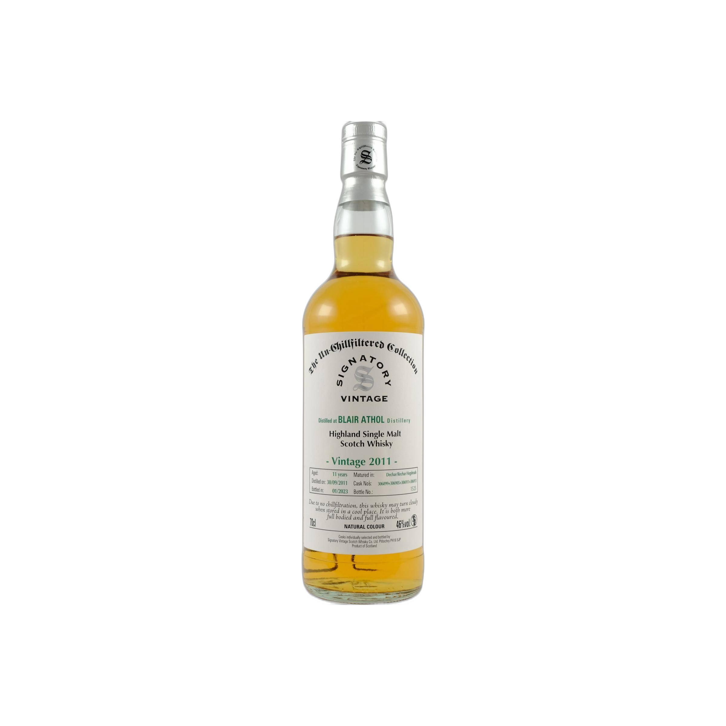 Blair Athol The Un-Chillfiltered Collection 2011 11 Years Single Malt Whisky