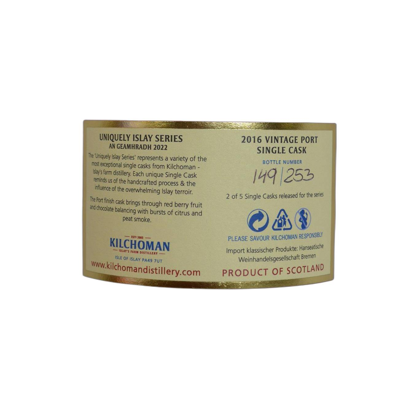Kilchoman 2016 6 Years Single Malt Whisky 2