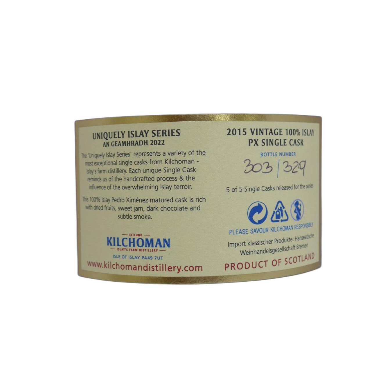 Kilchoman 2015 7 Years Single Malt Whisky 3