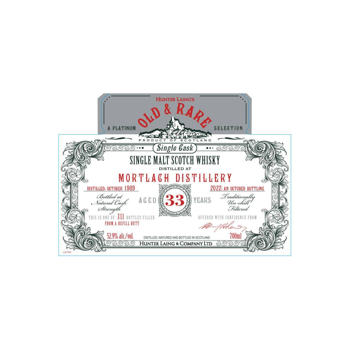 Mortlach 1989 33 Years Single Malt Whisky