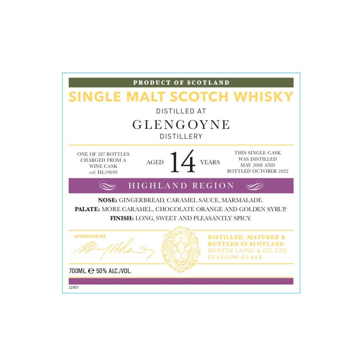 Glengoyne Old Malt Cask 2008 14 Years Single Malt Whisky 2