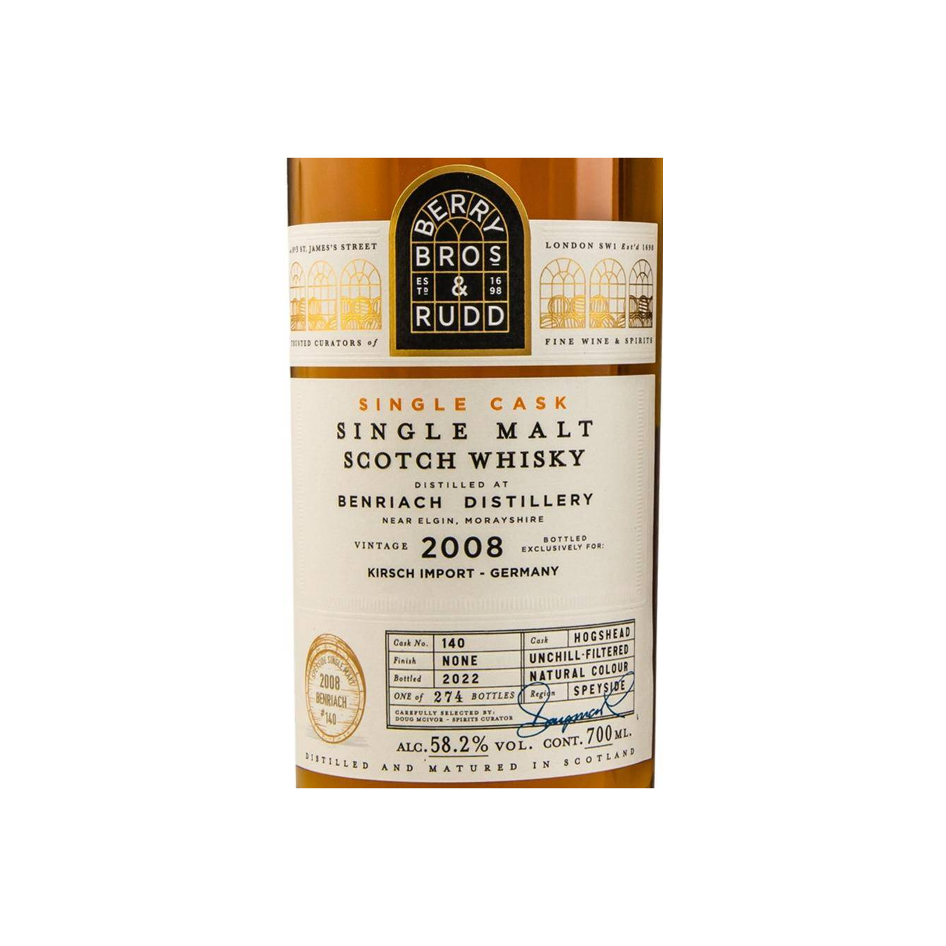 BenRiach Single Cask 2008 14 Years Single Malt Whisky 3