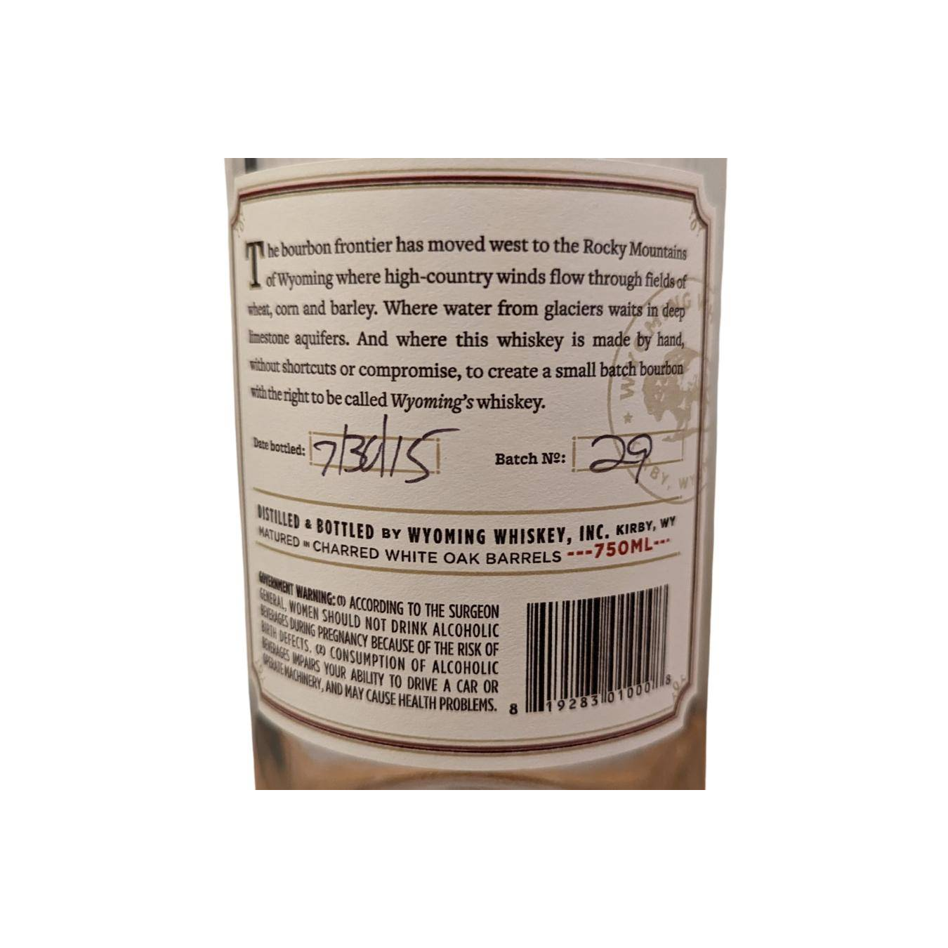 Wyoming Bourbon Whisky