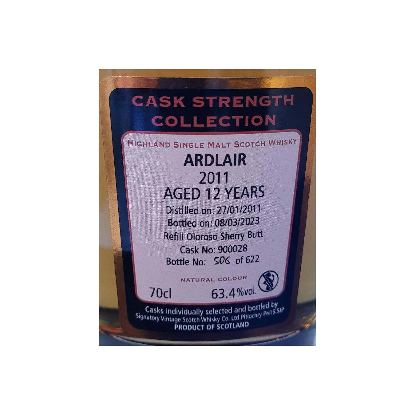 Ardmore Cask Strength Collection 2011 12 Years Single Malt Whisky