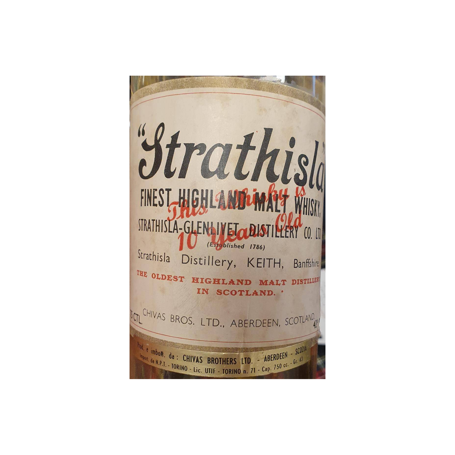 Strathisla 10 Years Single Malt Whisky