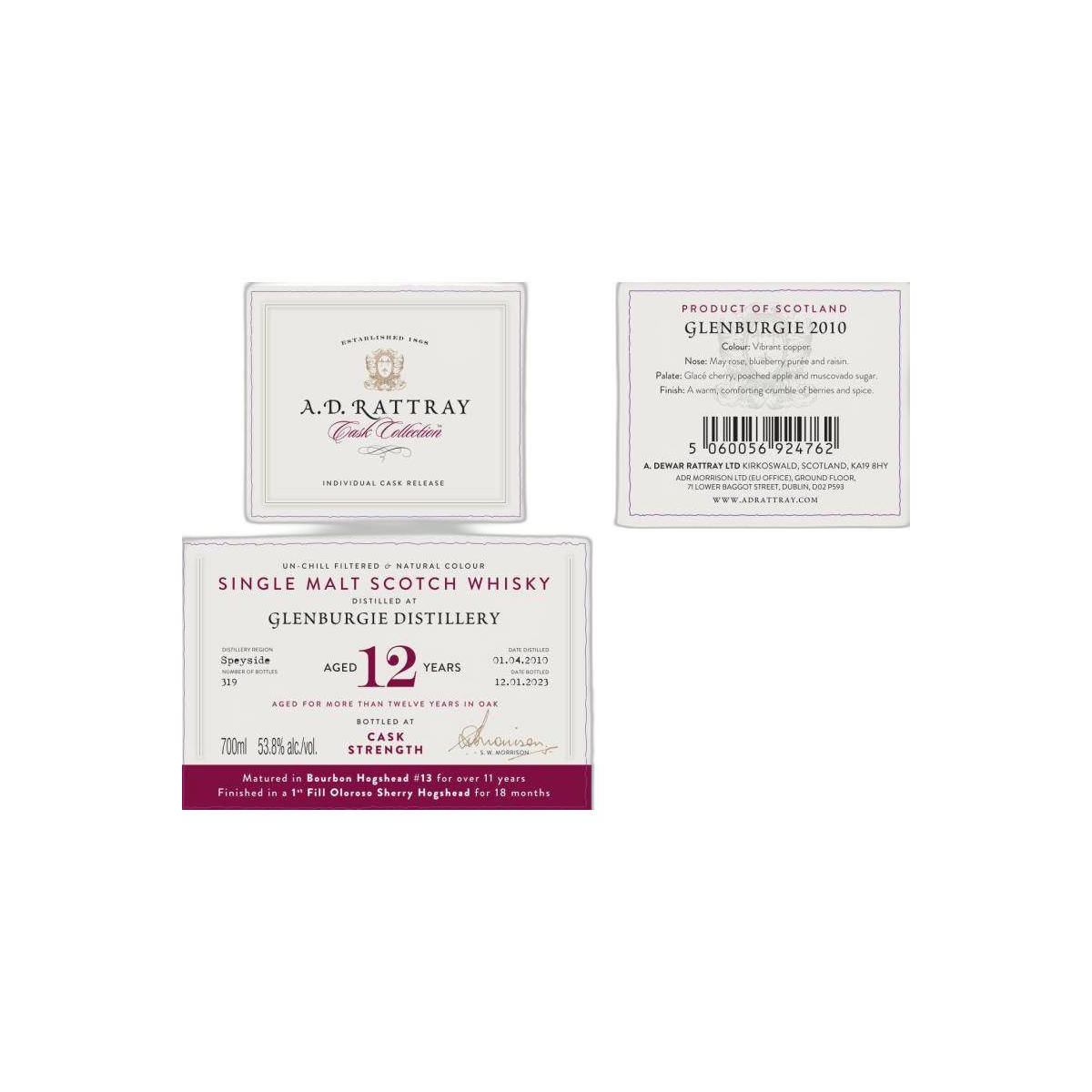 A.D. Rattray 2010 12 Years Single Malt Whisky
