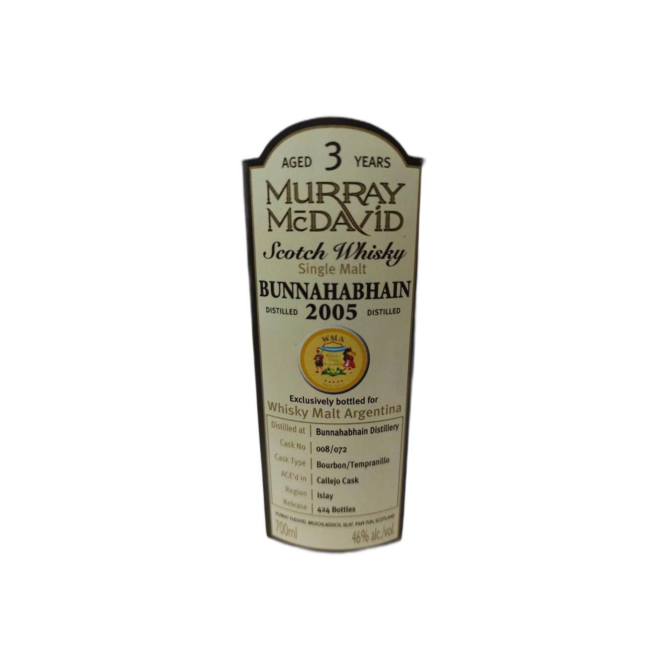 Murray McDavid 2005 3 Years Single Malt Whisky