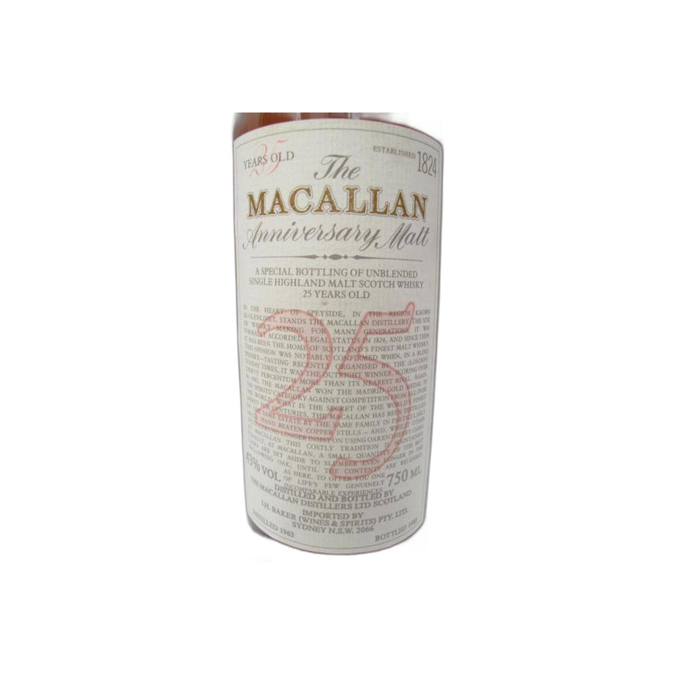 The Macallan 1963 25 Years Single Malt Whisky 2