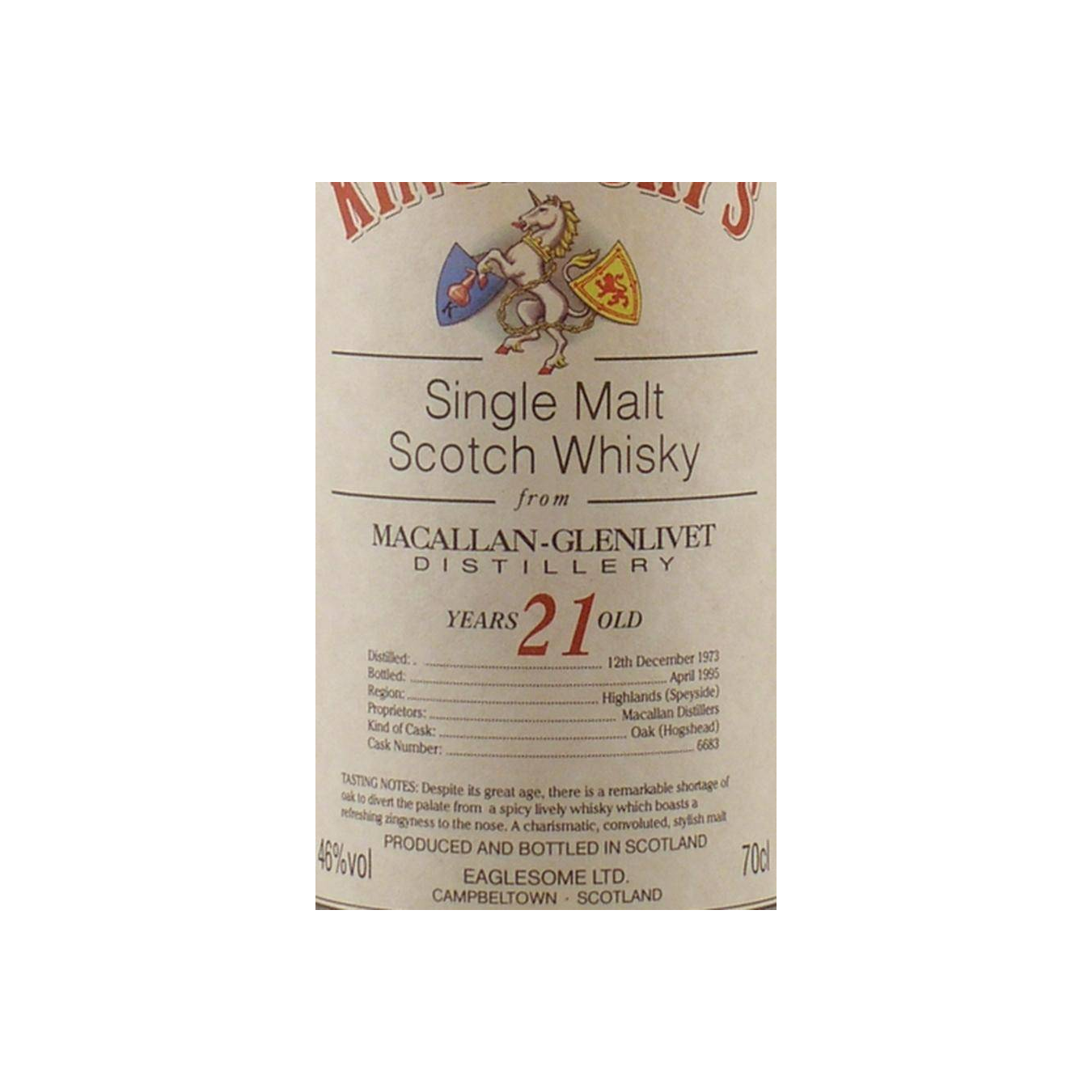Kingsbury 1973 21 Years Single Malt Whisky