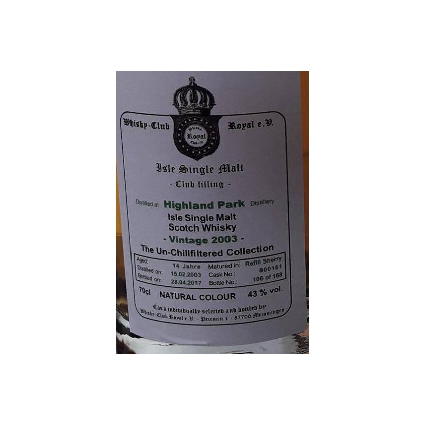 Highland Park 2003 WCR