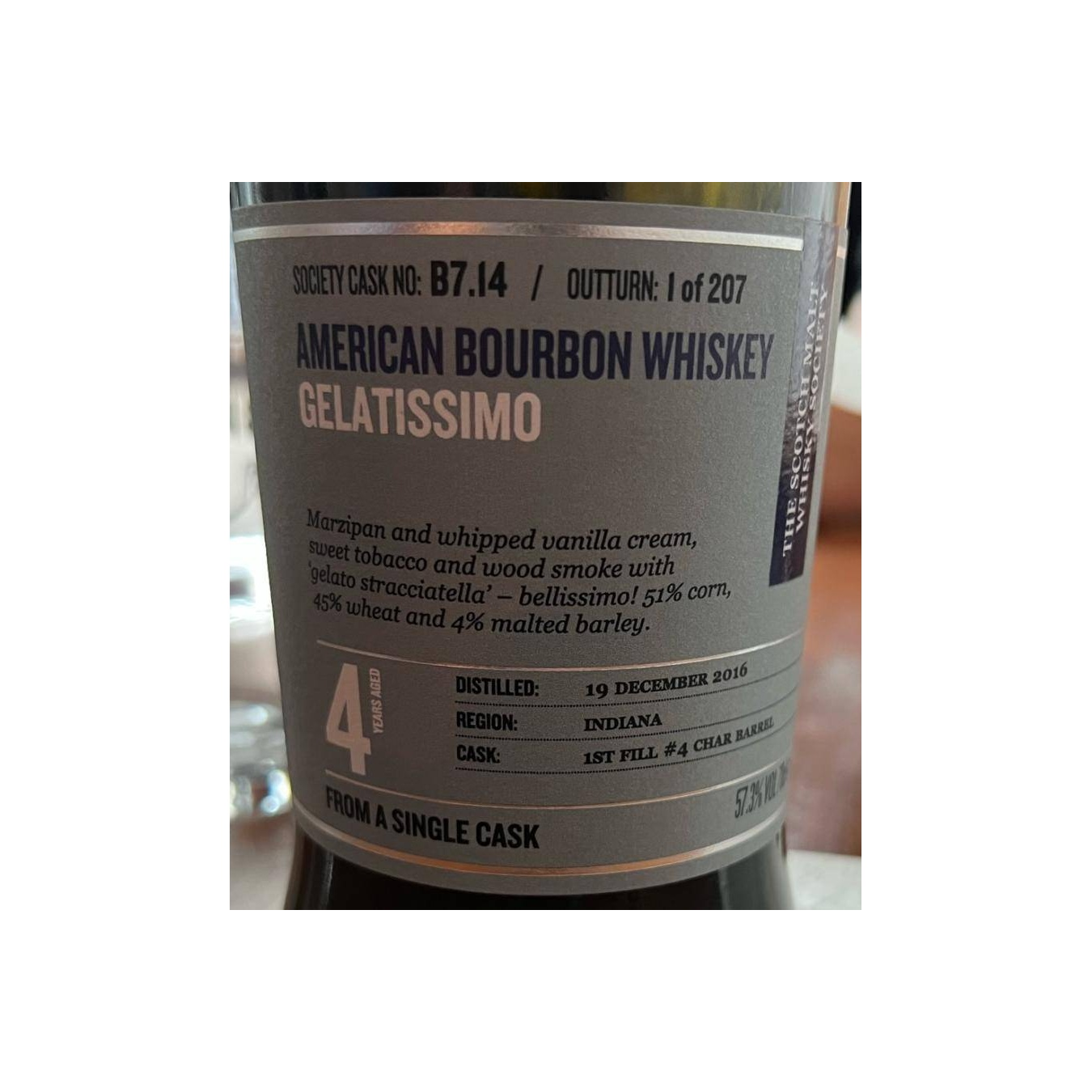 The Scotch Malt Whisky Society 2016 4 Years Bourbon Whisky