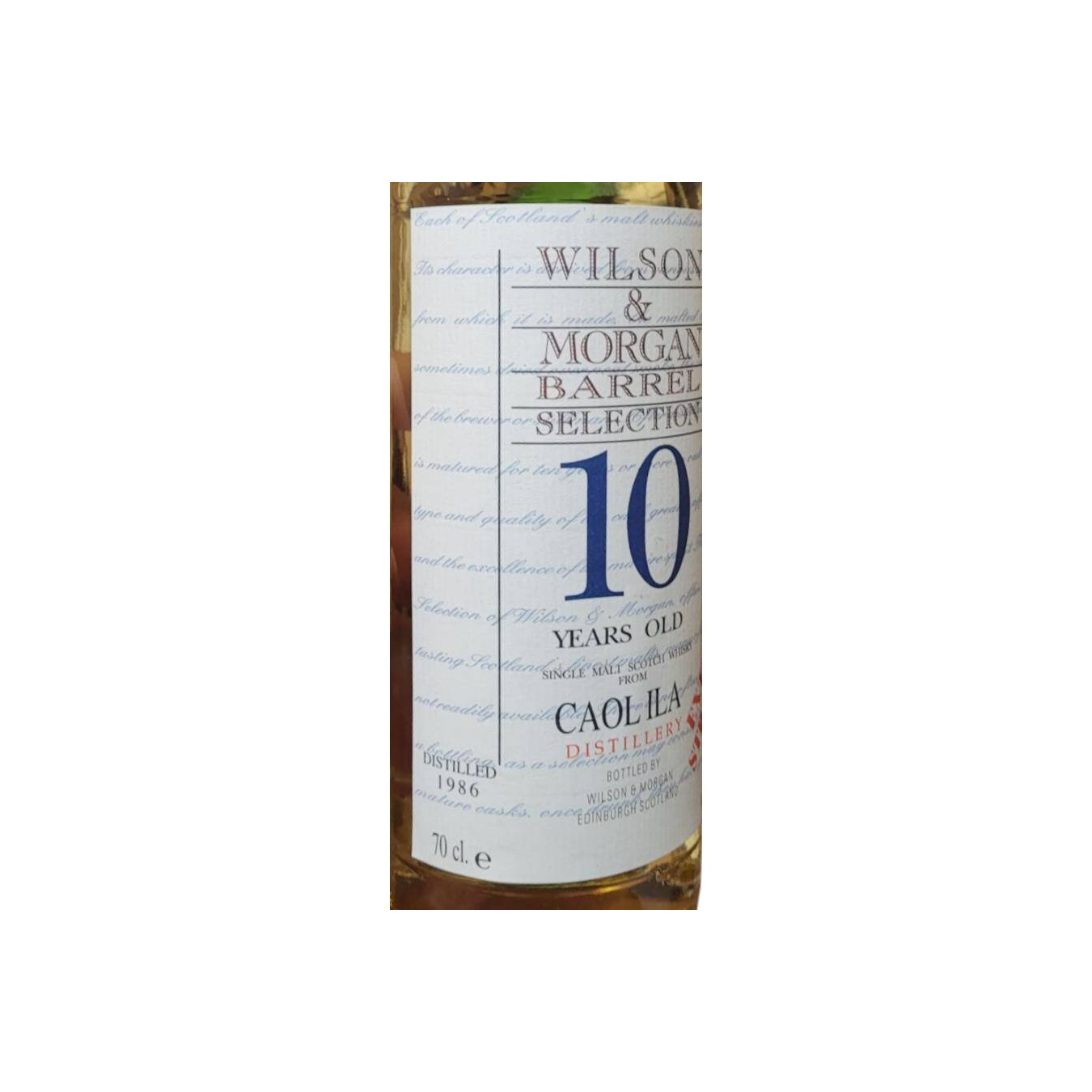 Wilson & Morgan 1986 10 Years Single Malt Whisky