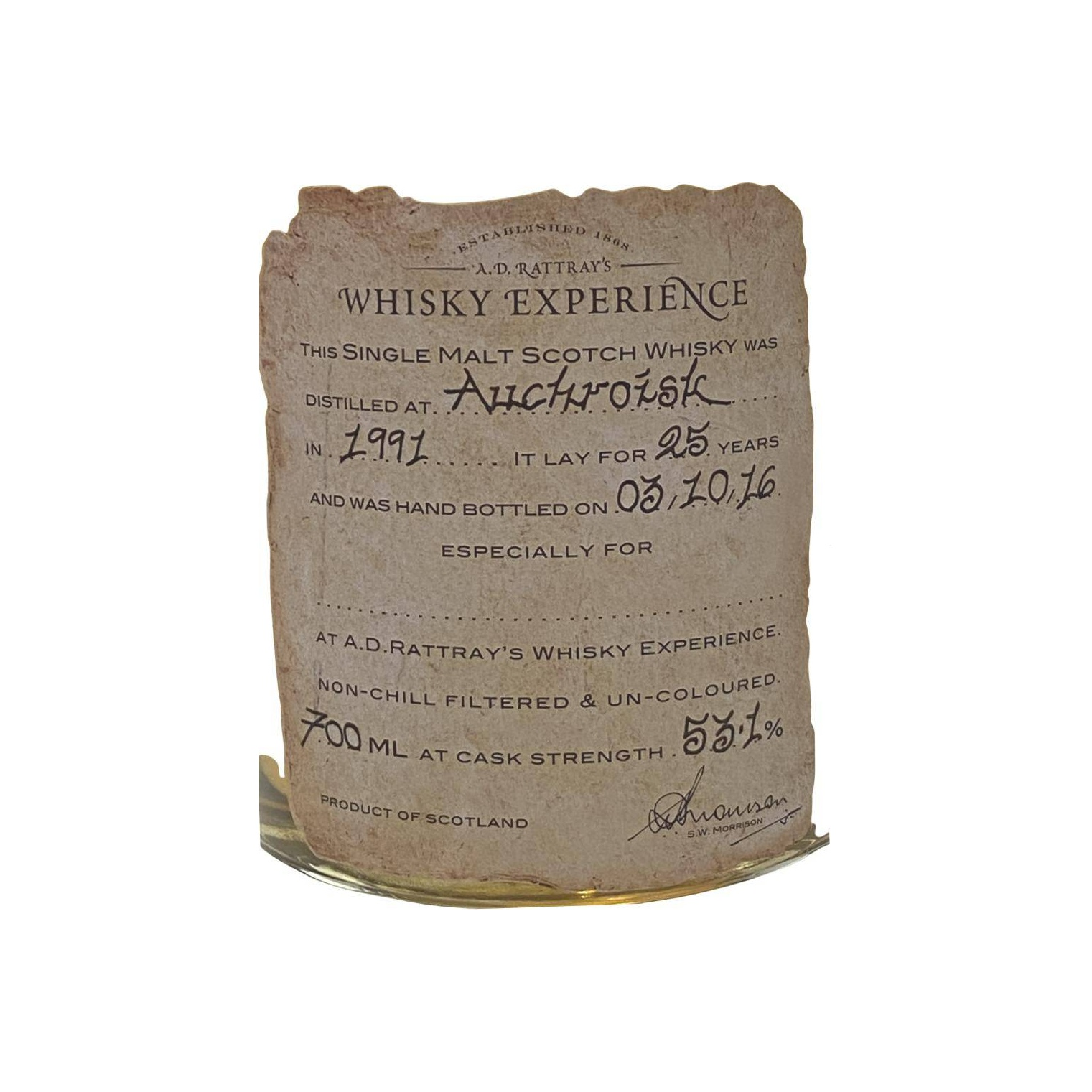 A.D. Rattray 1991 25 Years Single Malt Whisky 2