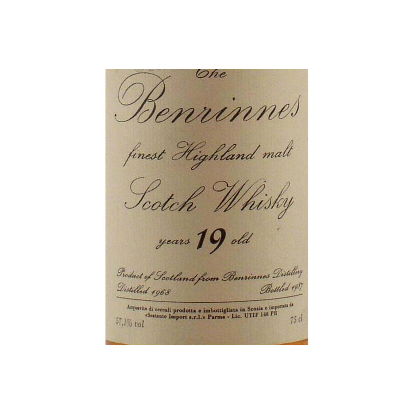 Benrinnes 1968 19 Years Single Malt Whisky