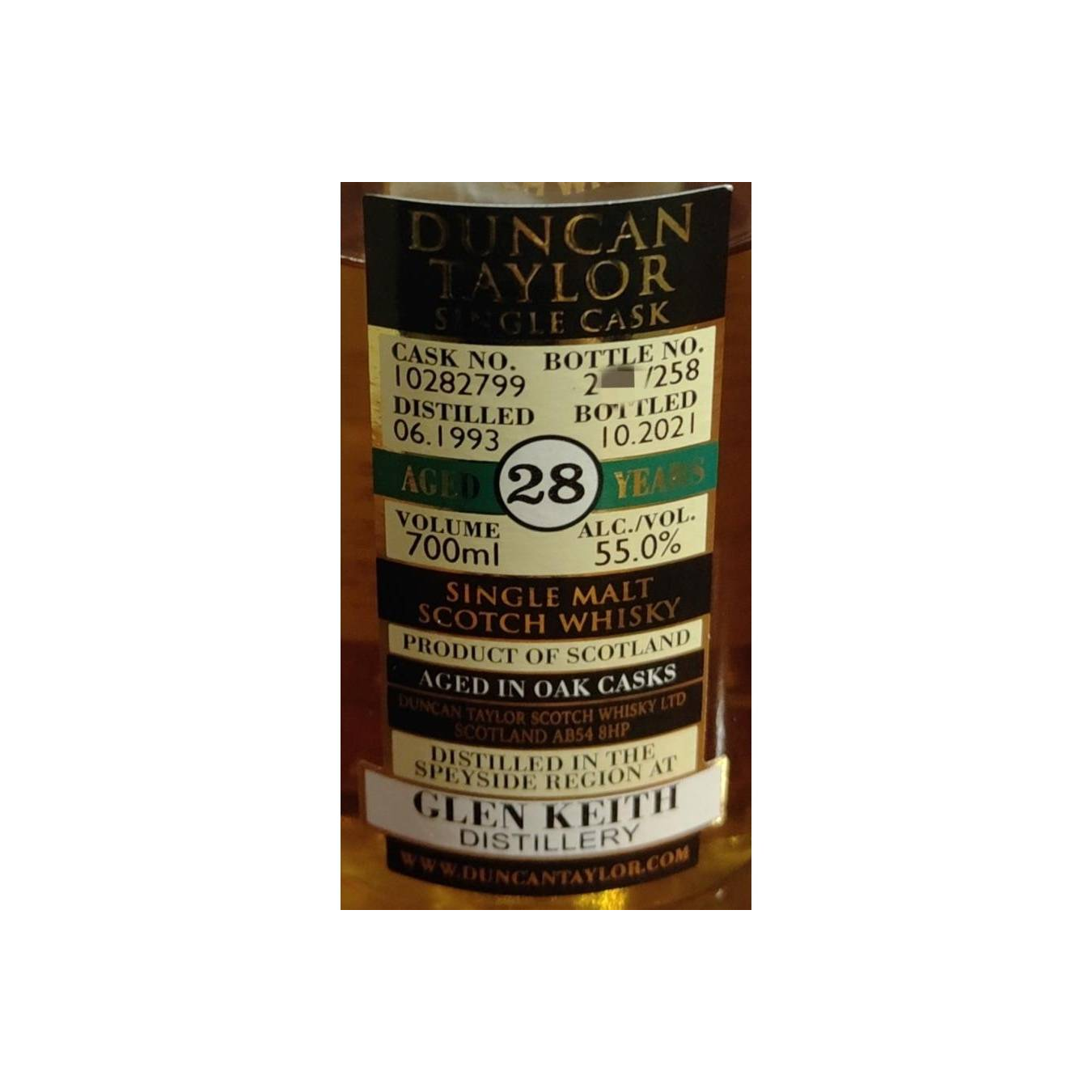 Glen Keith Single Cask 1993 28 Years Single Malt Whisky