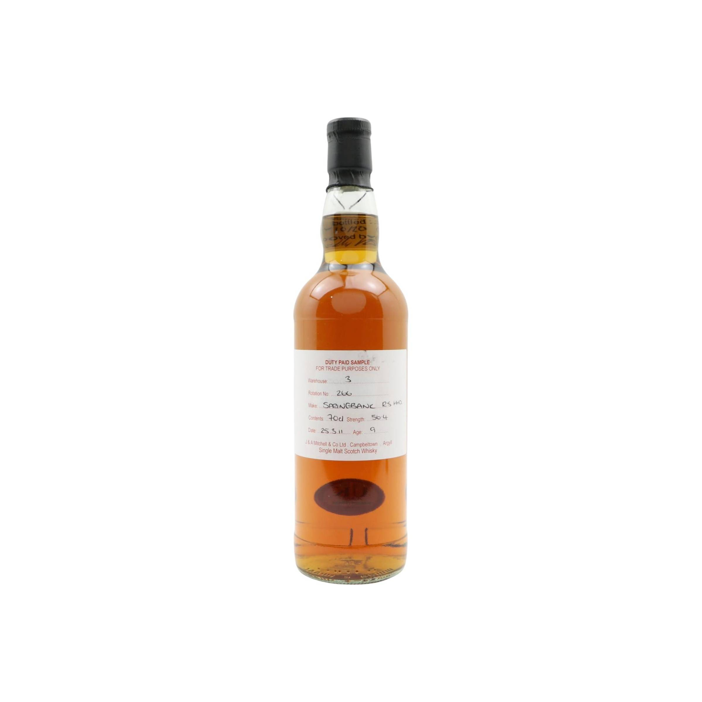 Springbank Duty Paid Sample - For Trade Purposes Only 2011 9 Years Single Malt Whisky