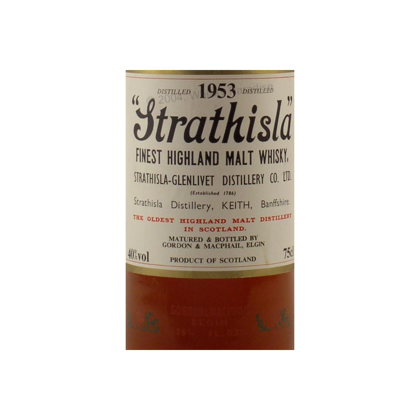Strathisla Licensed Bottling 1953 Single Malt Whisky