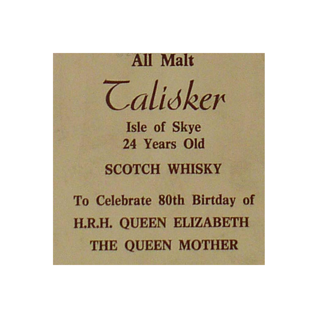 Talisker 24 Years Single Malt Whisky
