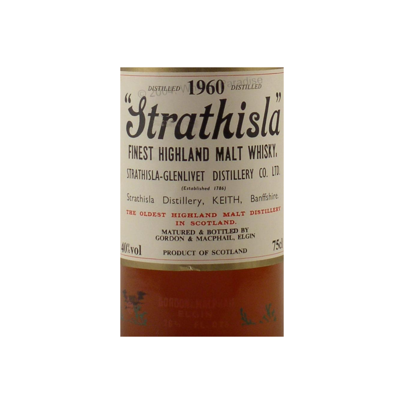 Strathisla Licensed Bottling 1960 Single Malt Whisky