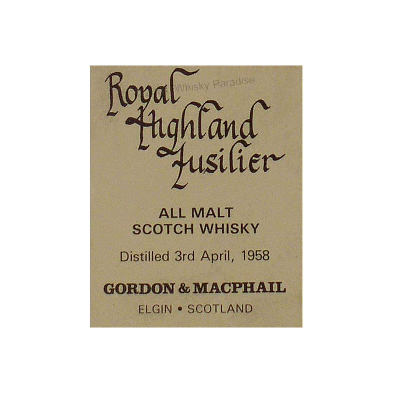 Royal Highland Fusilier 1958 GM