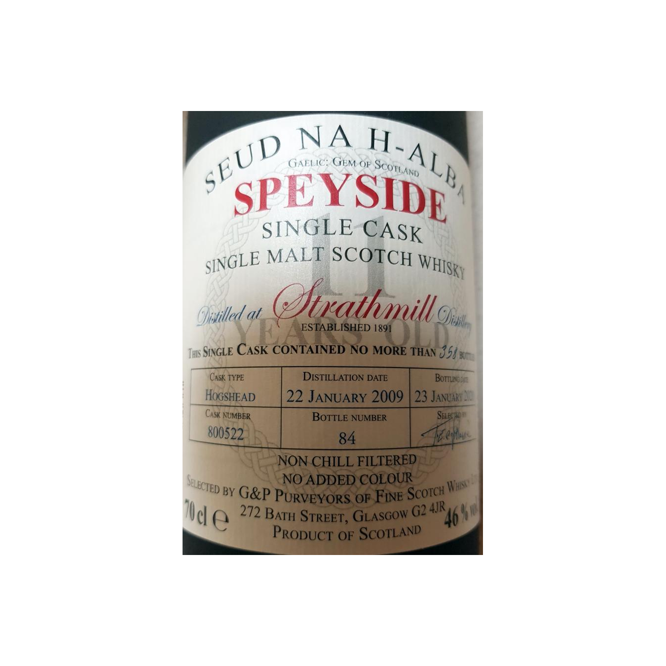 Strathmill 2009 11 Years Single Malt Whisky 2