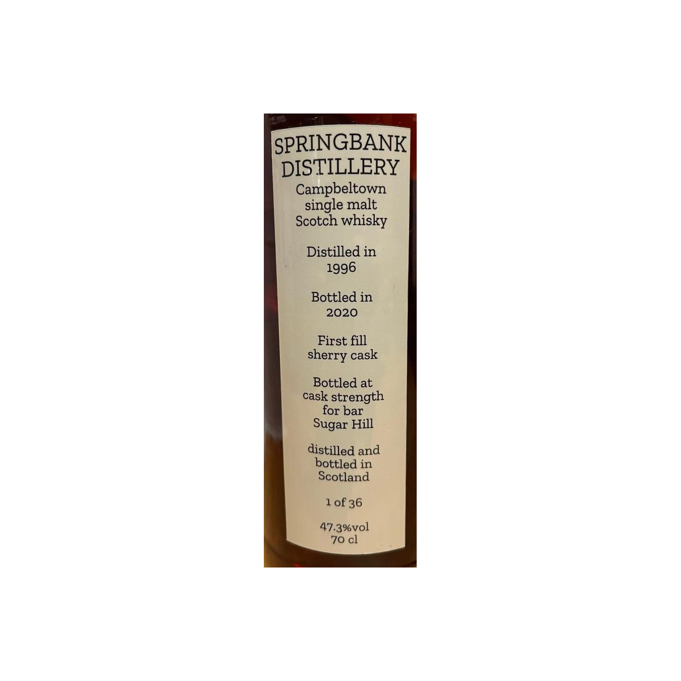 Springbank Private Bottling 1996 Single Malt Whisky 3