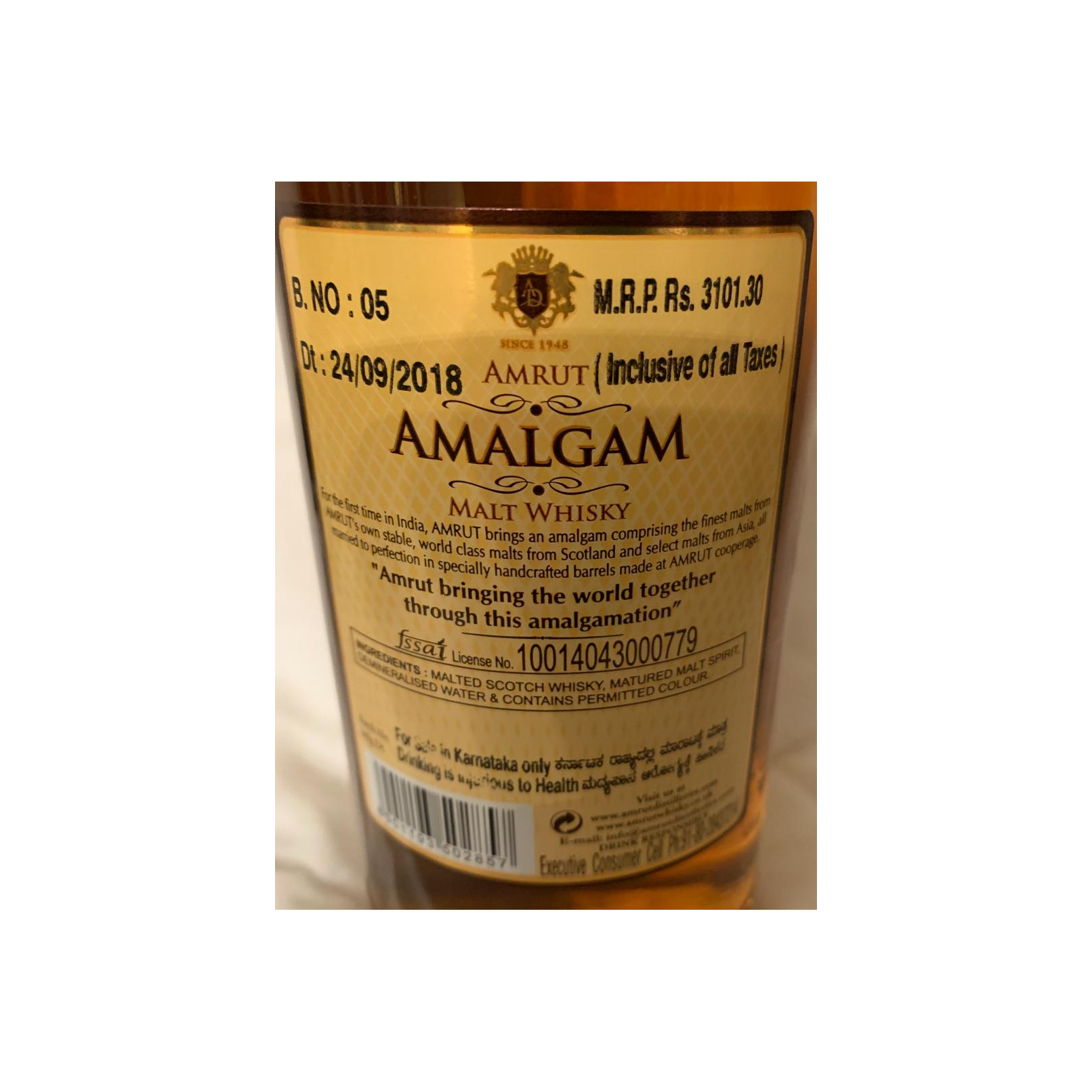 Amrut Blended Malt Whisky 2