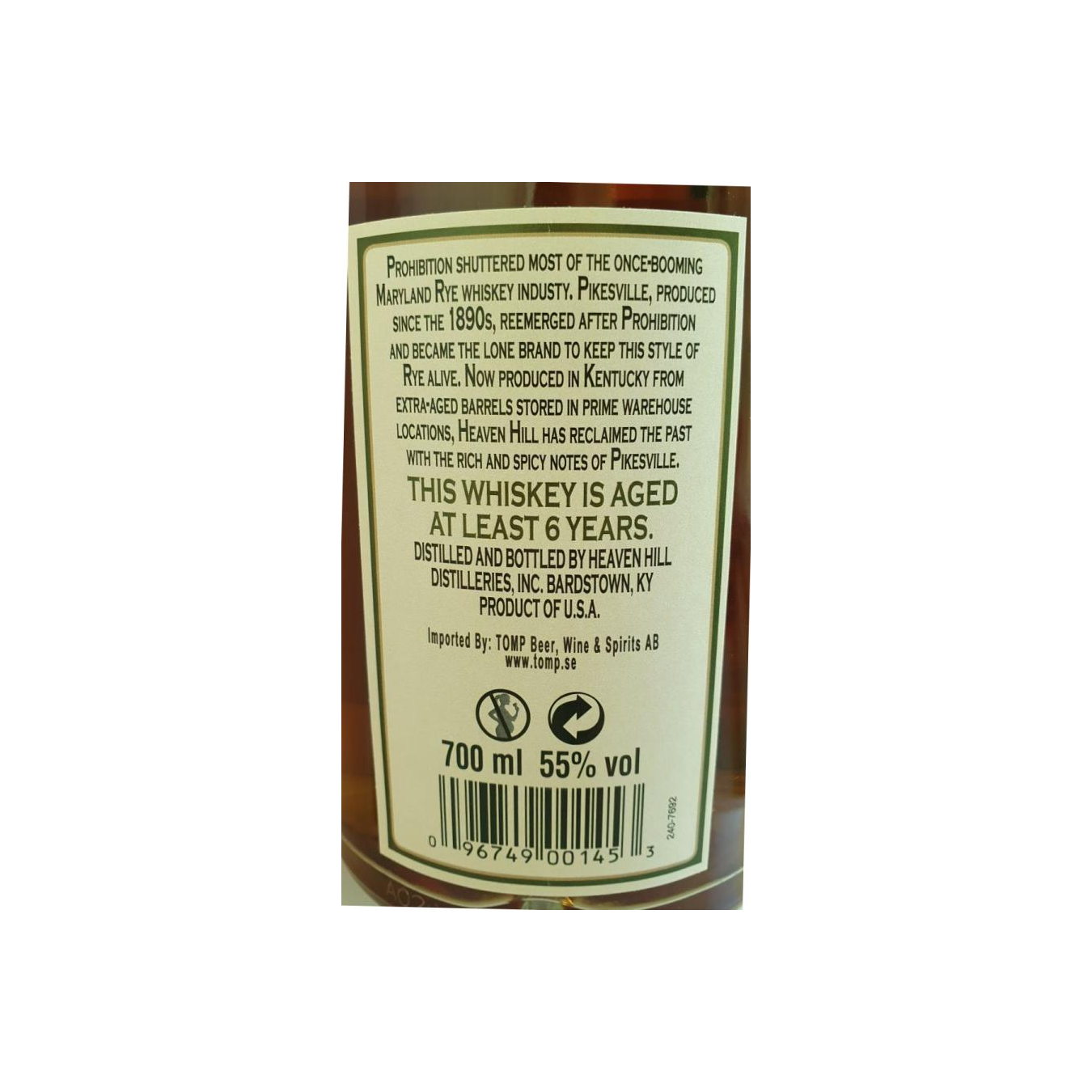 Pikesville 6 Years Rye Whisky 3