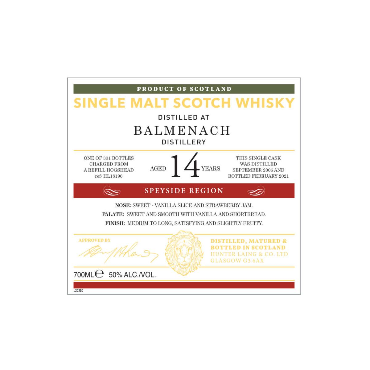 Balmenach 2006 14 Years Single Malt Whisky 2