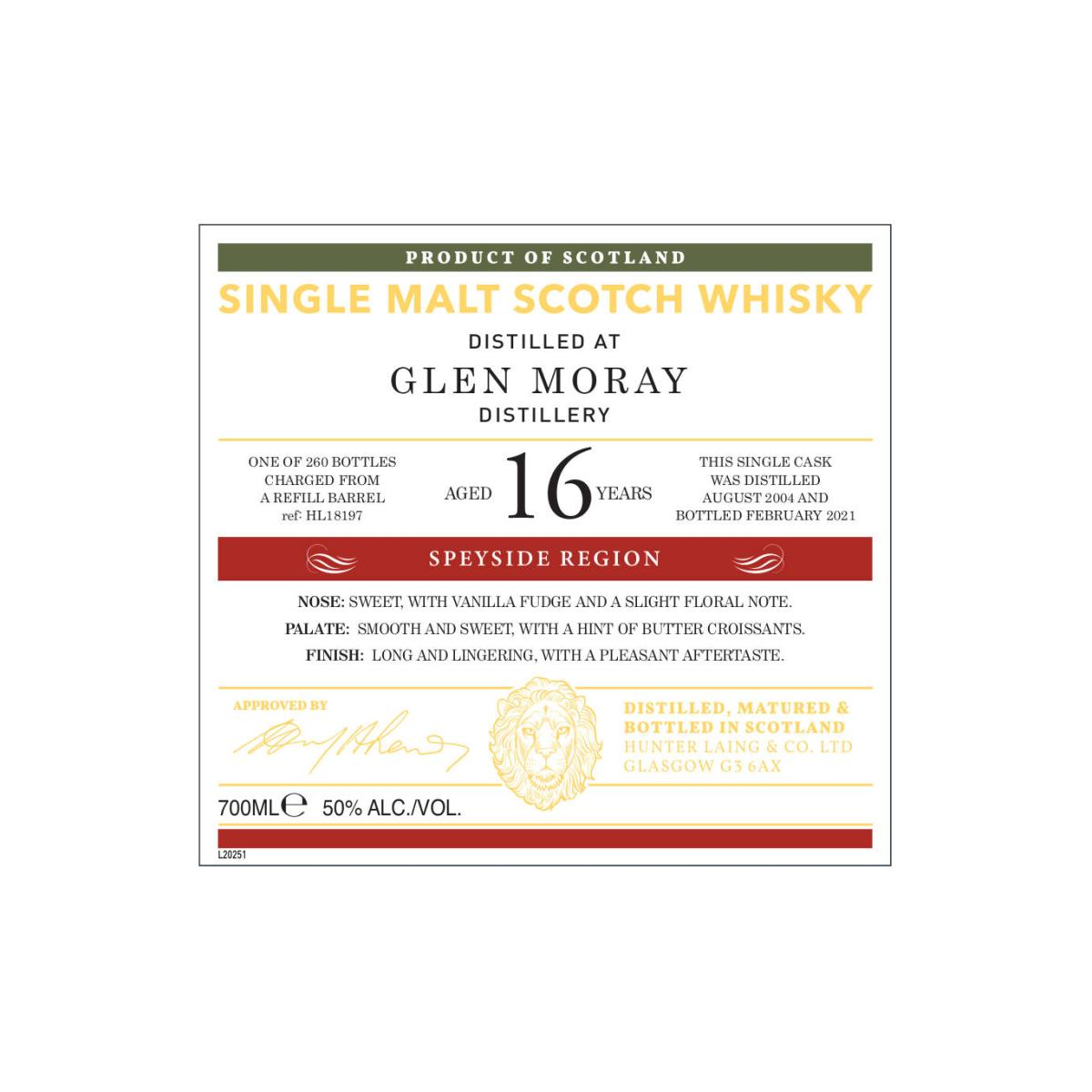 Glen Moray 2004 16 Years Single Malt Whisky 2