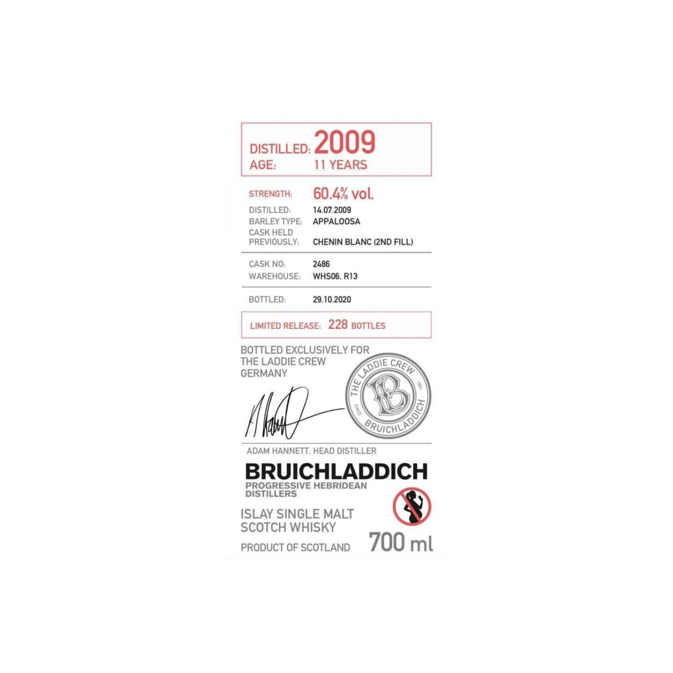 Bruichladdich 2009 11 Years Single Malt Whisky 2