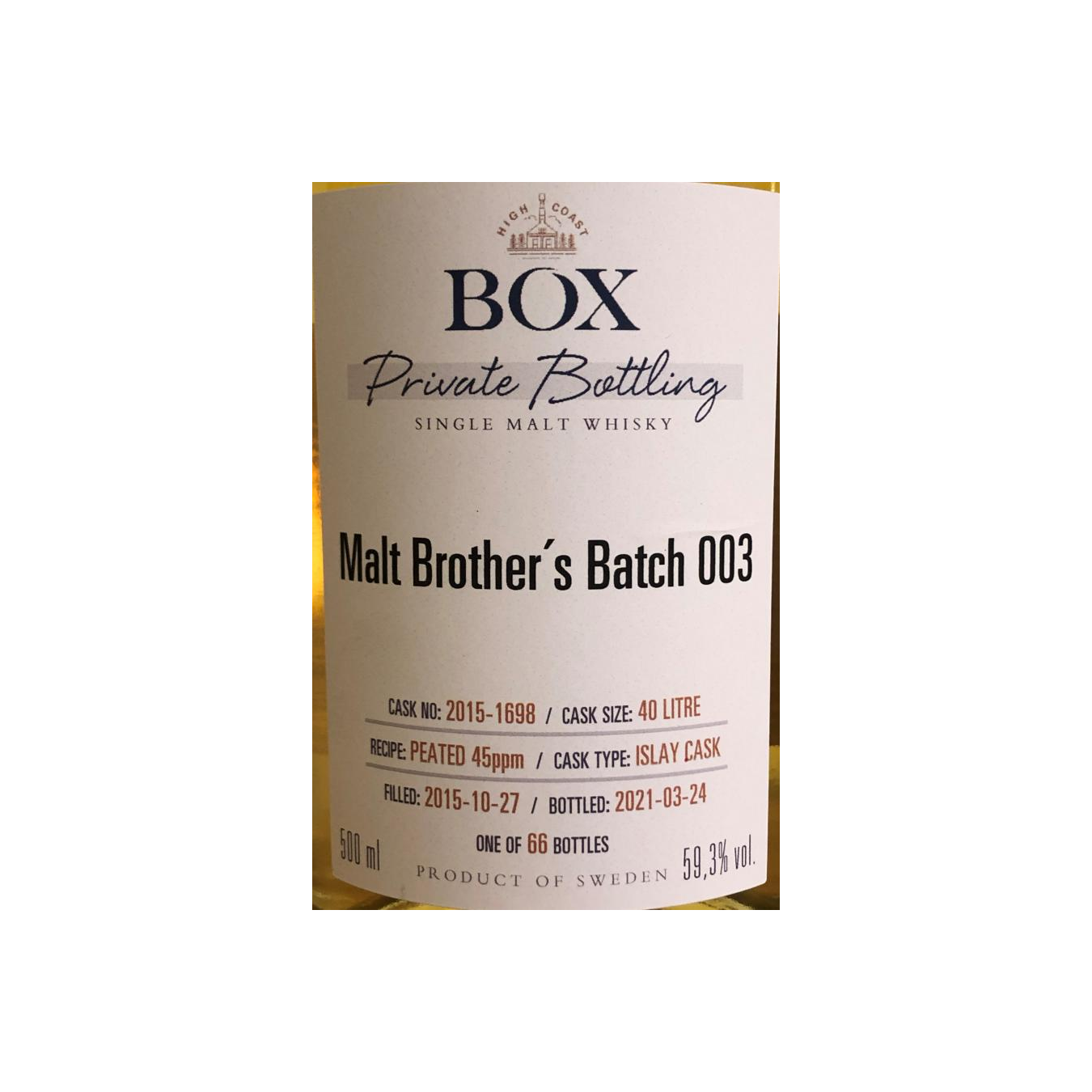 Box Private Bottling 2015 Single Malt Whisky 2