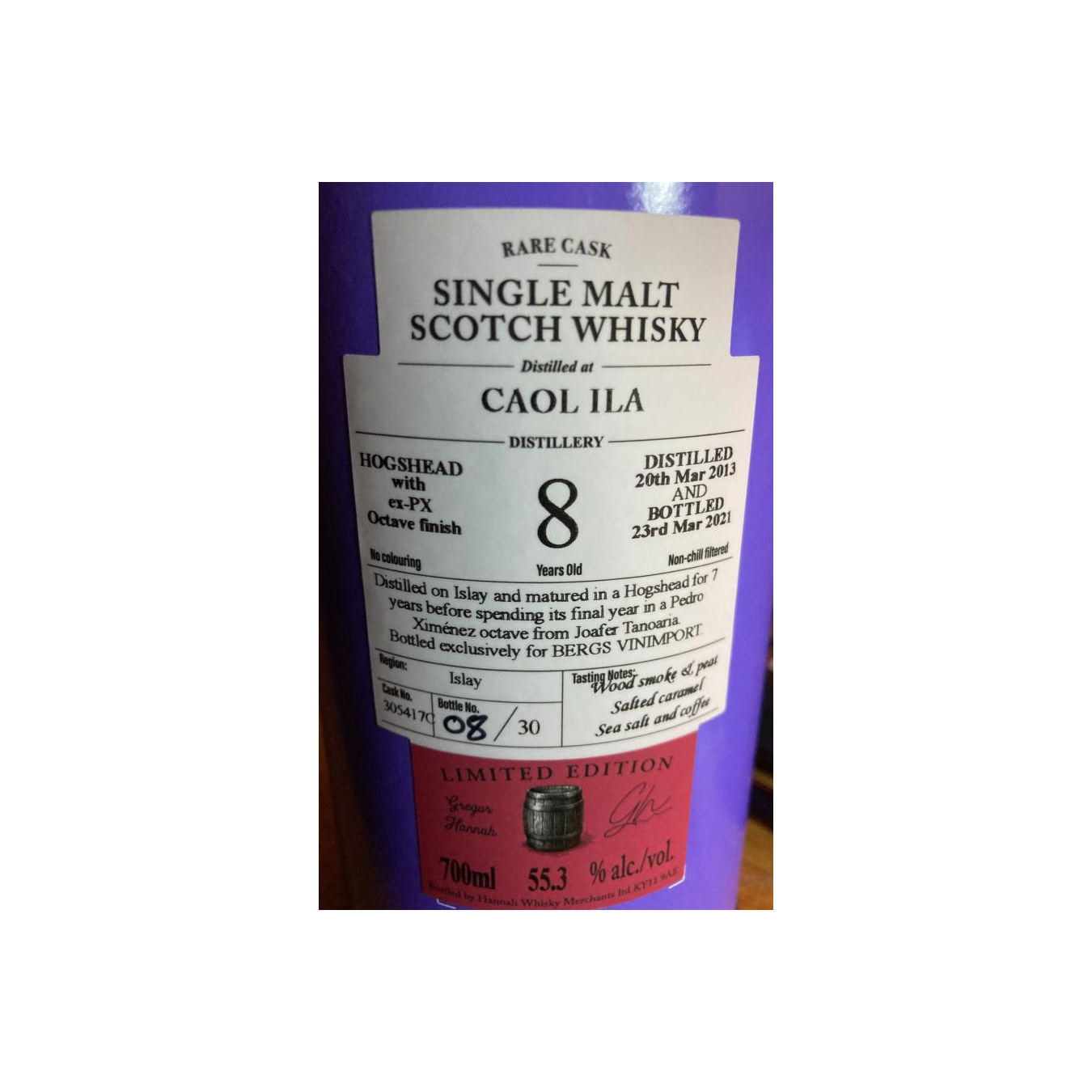 Caol Ila Private Bottling 2013 8 Years Single Malt Whisky 2