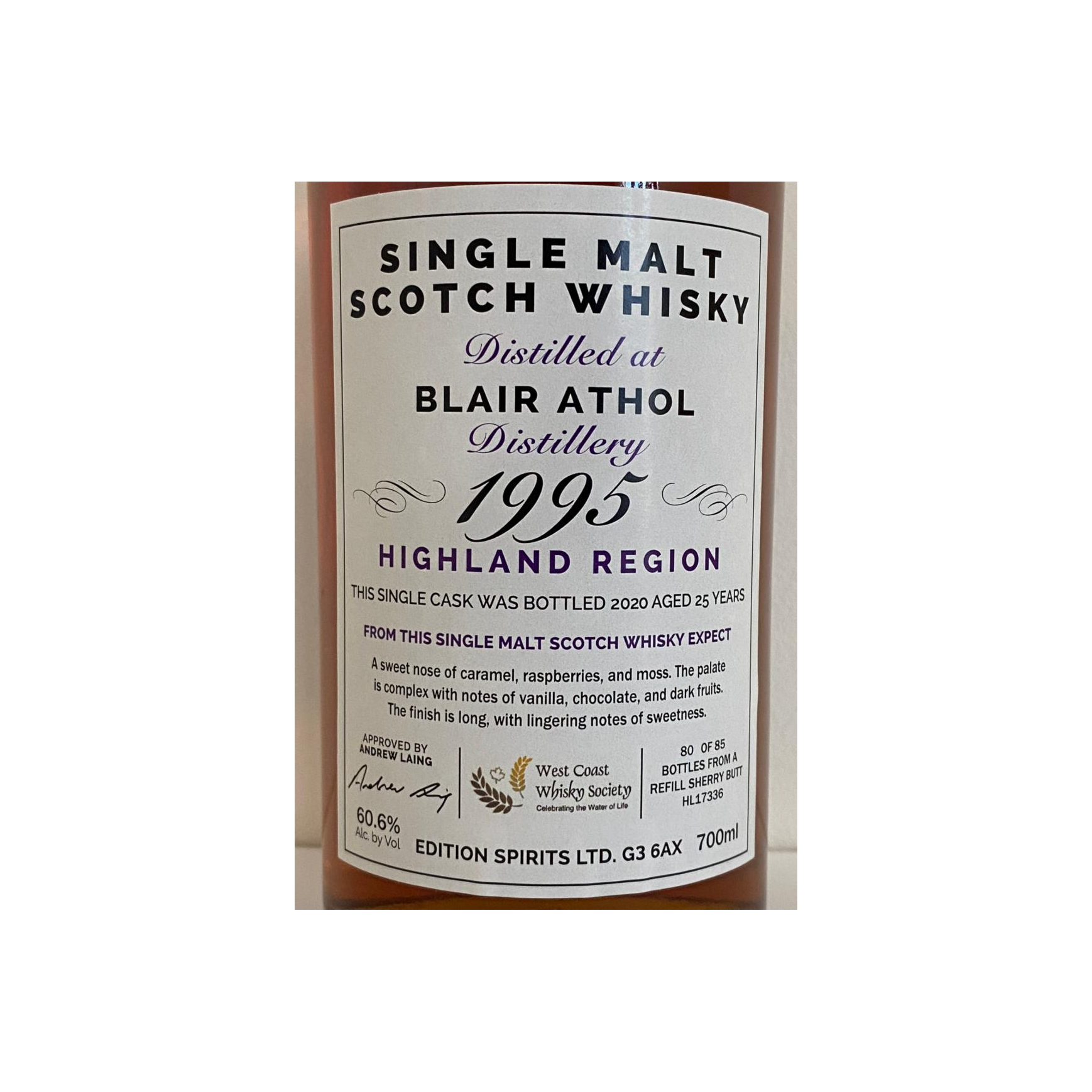 Blair Athol The First Editions 1995 25 Years Single Malt Whisky 2