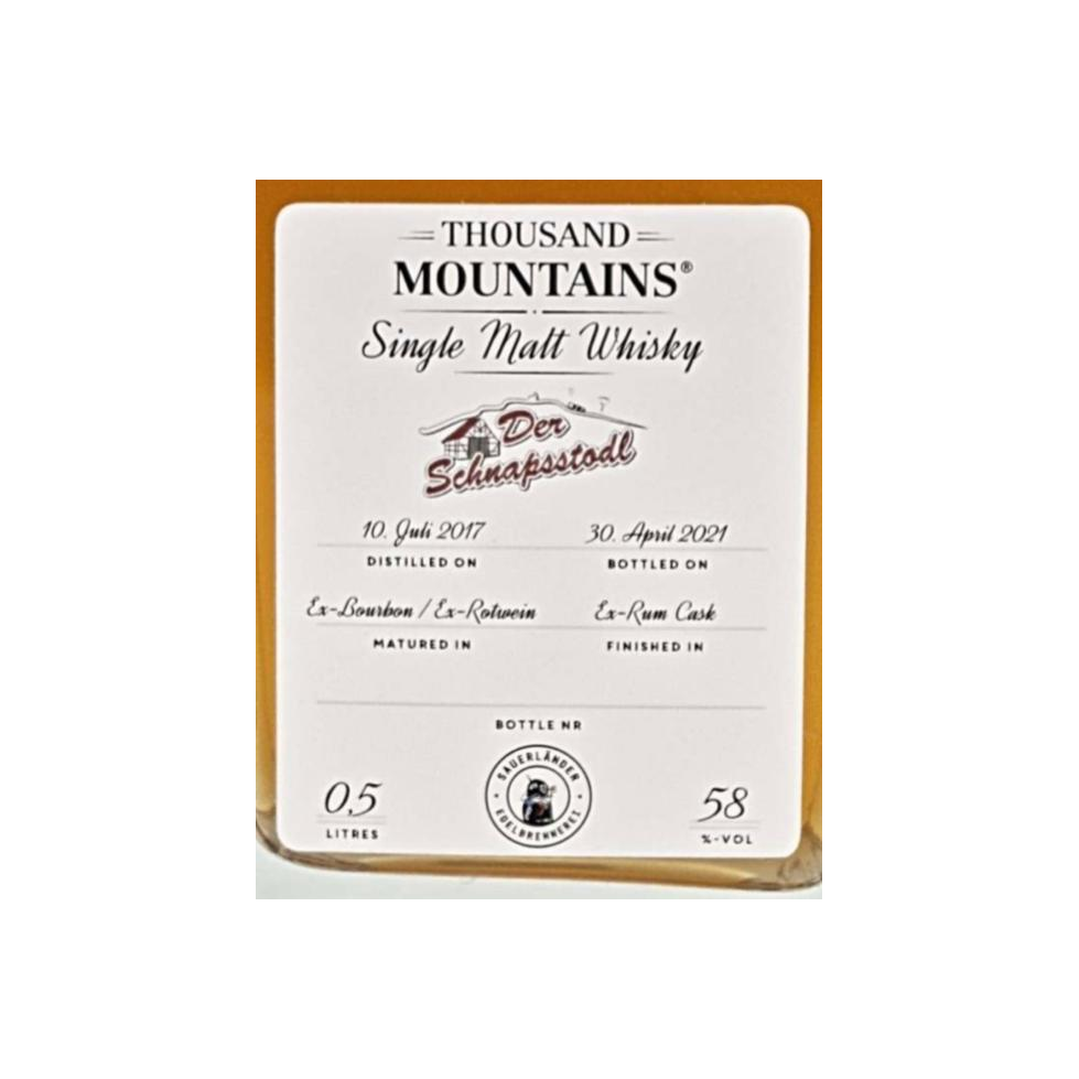 Thousand Mountains 2017 3 Years Single Malt Whisky 2
