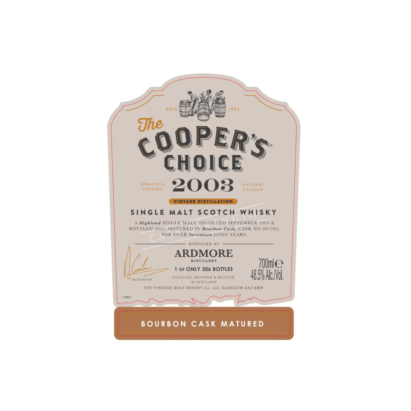 Ardmore The Cooper's Choice 2003 17 Years Single Malt Whisky 2