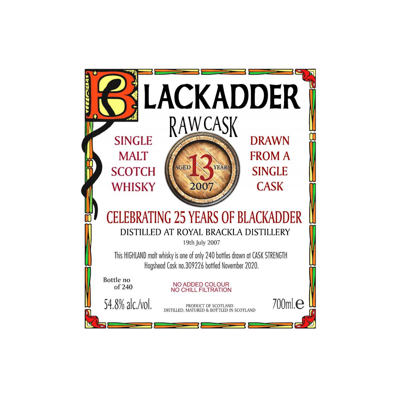 Royal Brackla Raw Cask 2007 13 Years Single Malt Whisky 2