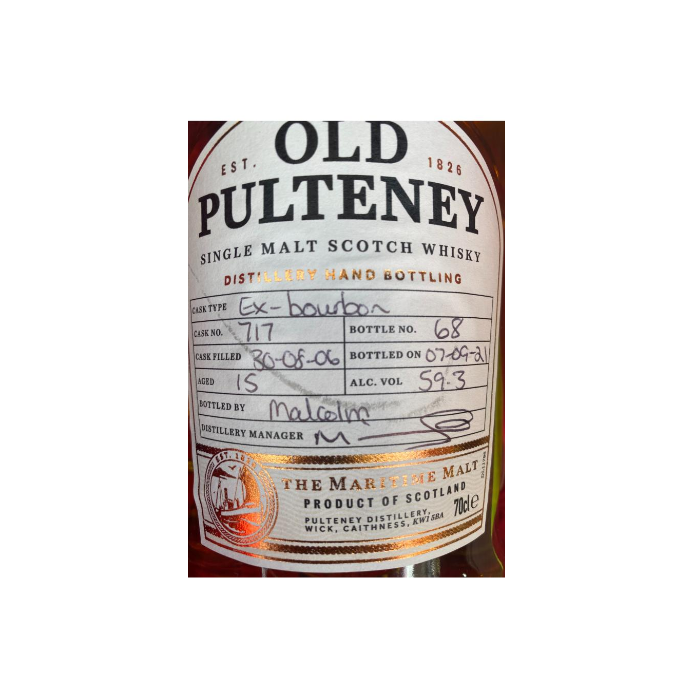 Old Pulteney 2006 15 Years Single Malt Whisky