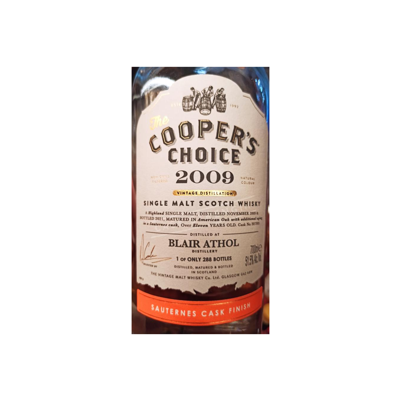 Blair Athol The Cooper's Choice 2009 11 Years Single Malt Whisky 3