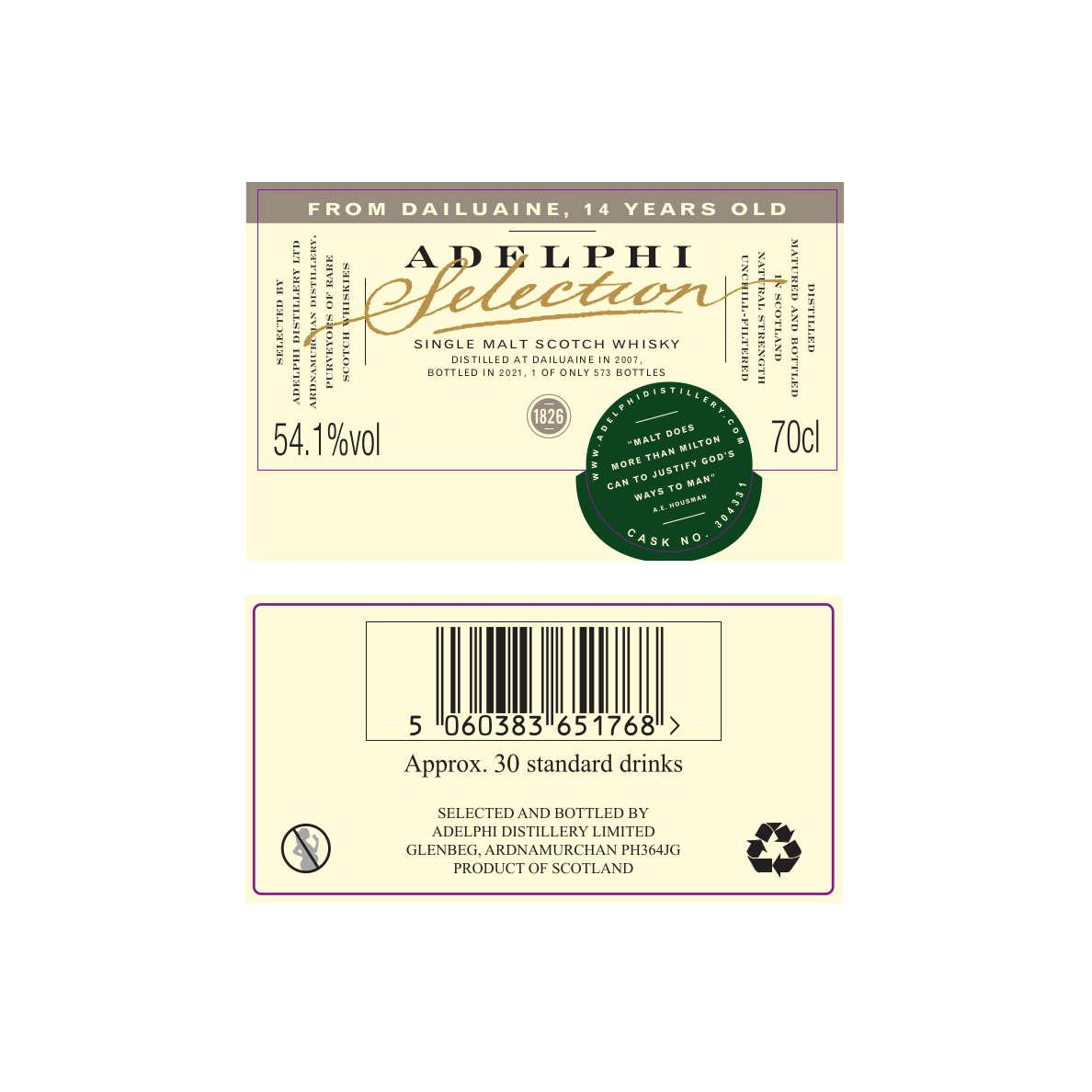 Dailuaine 2007 14 Years Single Malt Whisky 2