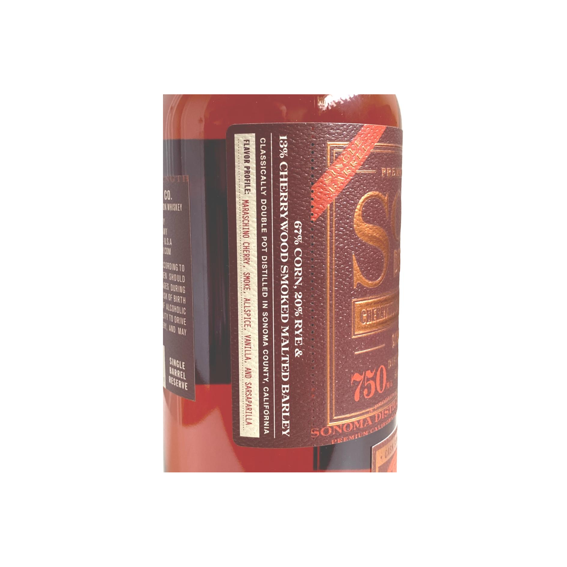 Sonoma County Cherrywood smoked Straight Bourbon Whiskey 3