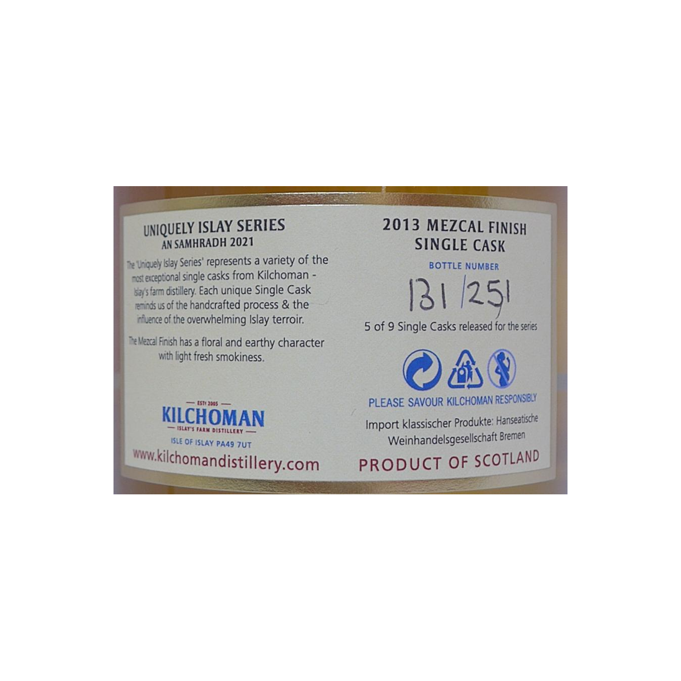 Kilchoman 2013 Single Malt Whisky 3